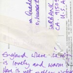 PC#85 BACK LONDON _ Mailed (and damaged in transit) xx/xx/xxxx - Hi Deb, Still in England where the rain is lovely and warm! Here is yet another picture of the Bloody Royal Garden Hotel! Love + tats Lemmy xxxx PC#85 BACK LONDON _ Mailed (and damaged in transit) xx/xx/xxxx - Hi Deb, Still in England where the rain is lovely and warm! Here is yet another picture of the Bloody Royal Garden Hotel! Love + tats Lemmy xxxx