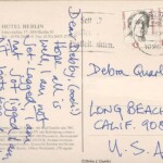 PC#2 BACK BERLIN posted 09/20/93 - "Dear Debby, (oooh!) Hope all is well, I am not jet-logged, I am nat Jot-ligged, I am nit Joots legged. I am quite jet-lagged! Lemmy XXX" PC#2 BACK BERLIN posted 09/20/93 - "Dear Debby, (oooh!) Hope all is well, I am not jet-logged, I am nat Jot-ligged, I am nit Joots legged. I am quite jet-lagged! Lemmy XXX"
