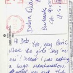 PC#78 BACK PARIS - Mailed xx/xx/xxxx - "Hi Deb, yes, gay Paris, Where the girls say 'oui oui'! Dreamt I was eating a hug marshmallow, woke up and the pillow was gone! Au Revoir Lemmy XXX PC78-BACK-PARIS