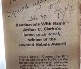 The page from Rendezvous with Rama signed by Lemmy The page from Rendezvous with Rama signed by Lemmy